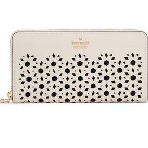 Kate spade laser cut textured leather wallet